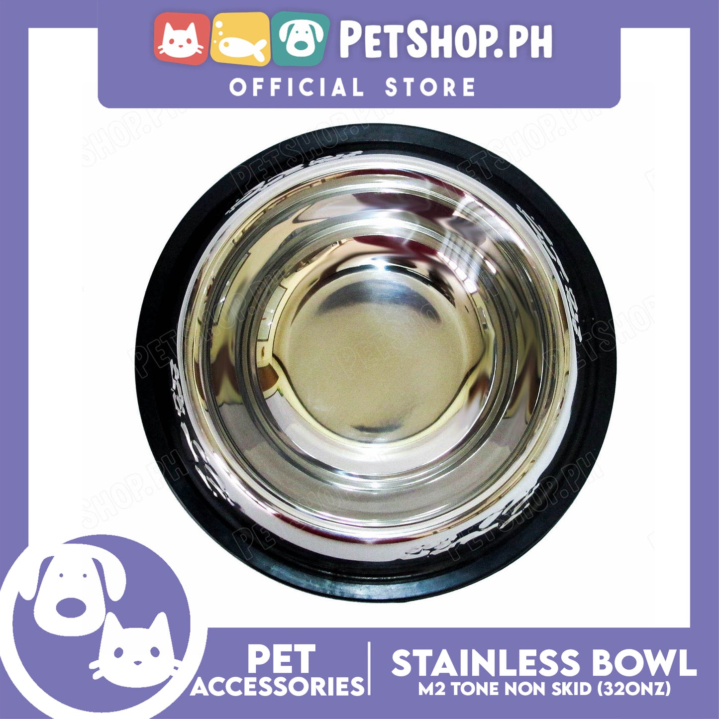 M4 Two Tone Non Skid Stainless Bowl 32oz