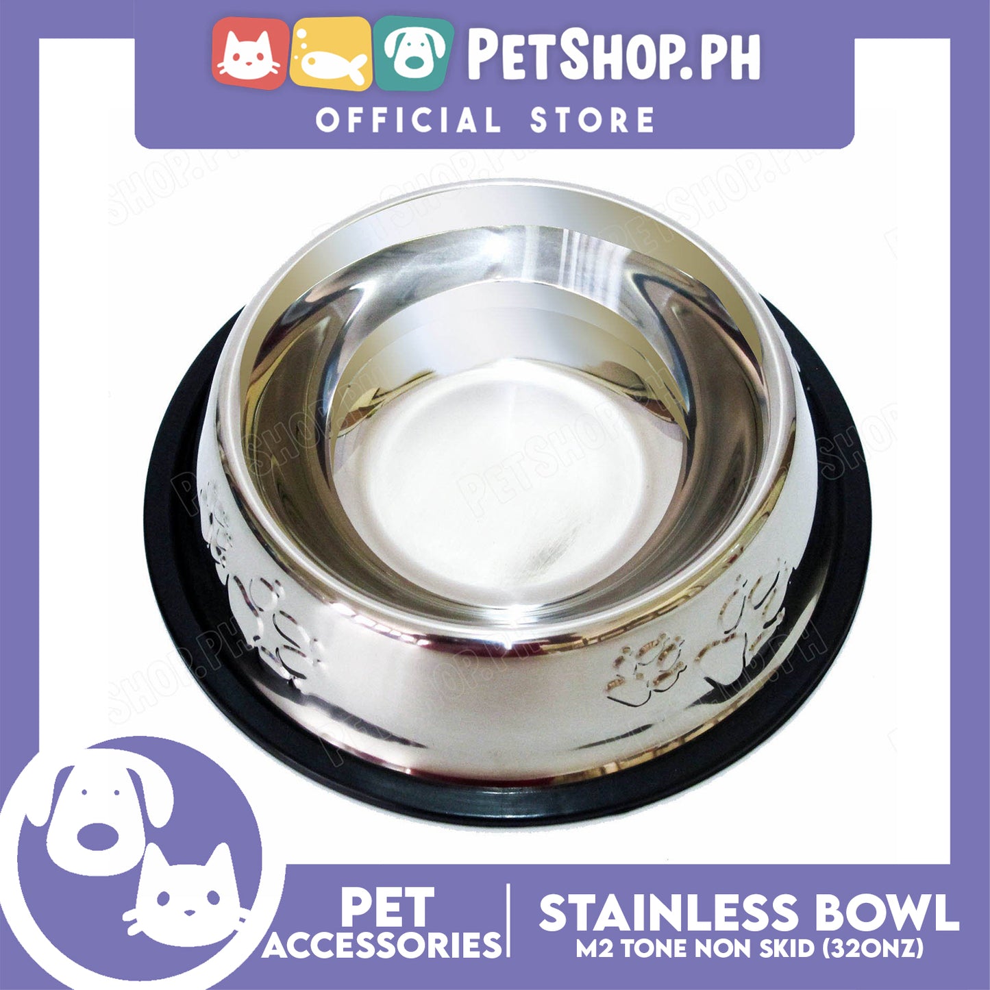 M4 Two Tone Non Skid Stainless Bowl 32oz