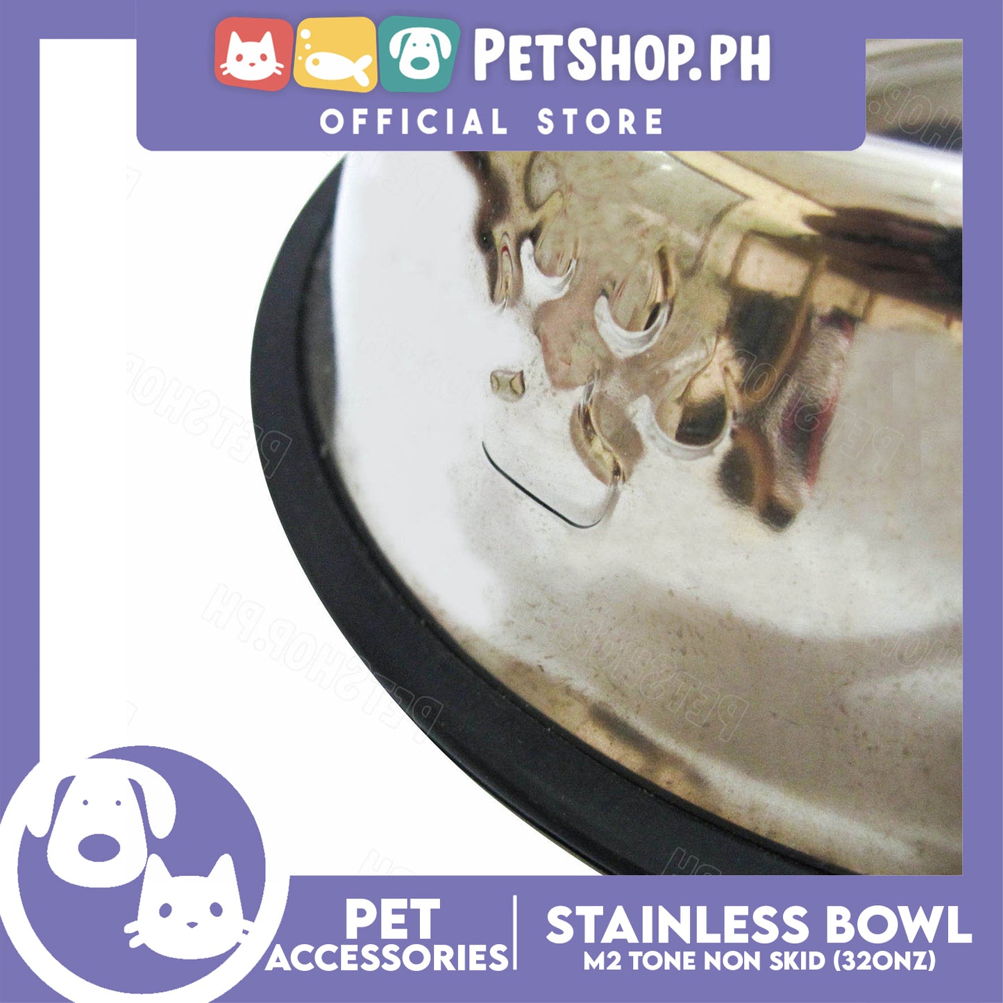 M4 Two Tone Non Skid Stainless Bowl 32oz