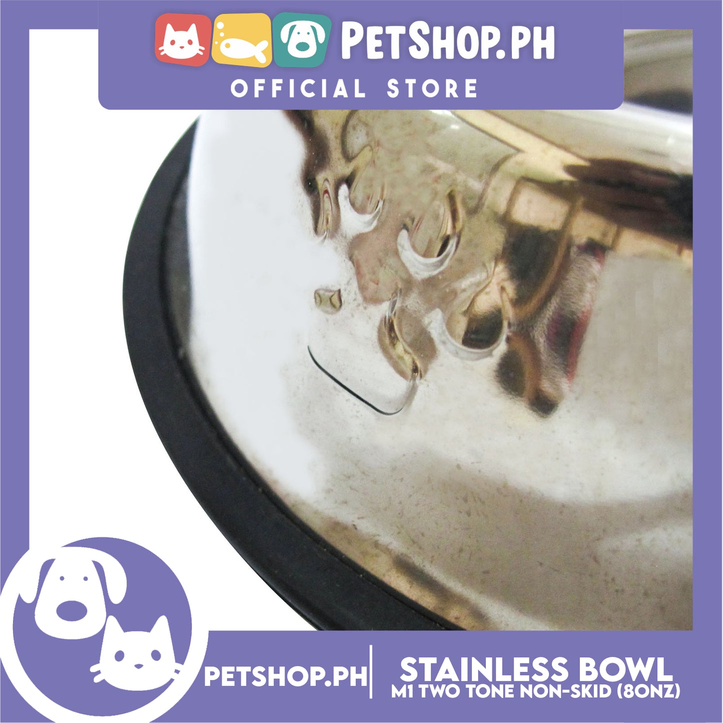 M1 Two Tone Non Skid Stainless Bowl 8oz