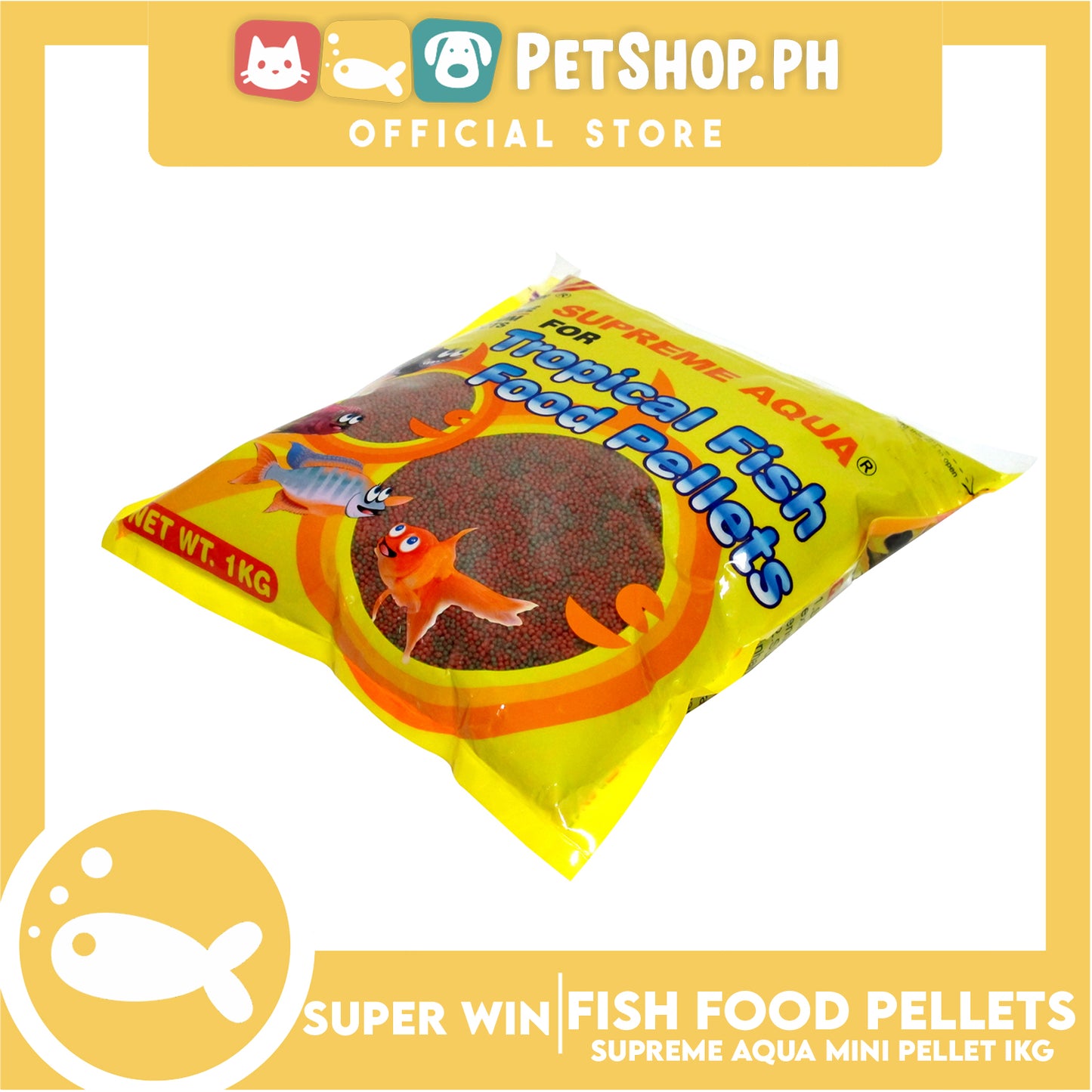 Super Win Supreme Aqua Tropical for Fish Food Pellets Mini Mix 1kg