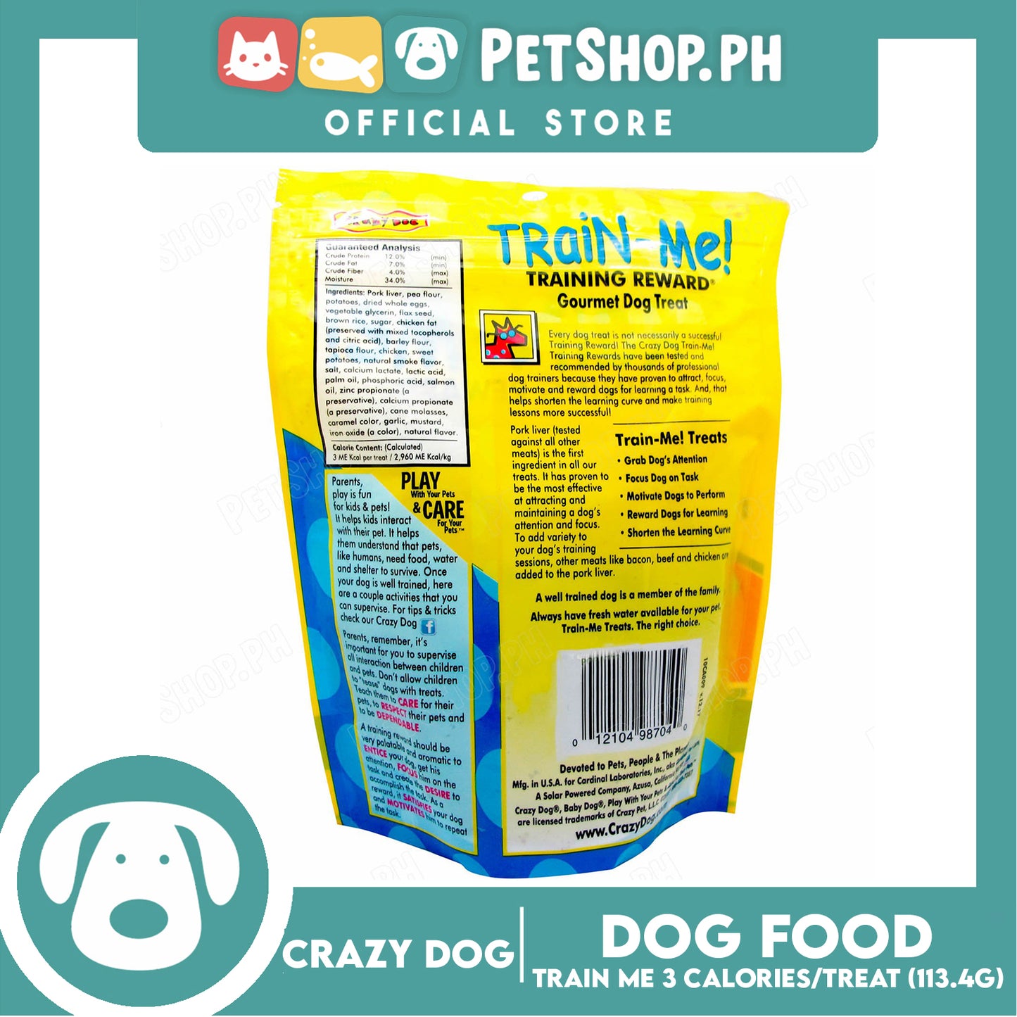 Crazy Dog Train-Me! Chicken Flavor 4oz Dog Treats
