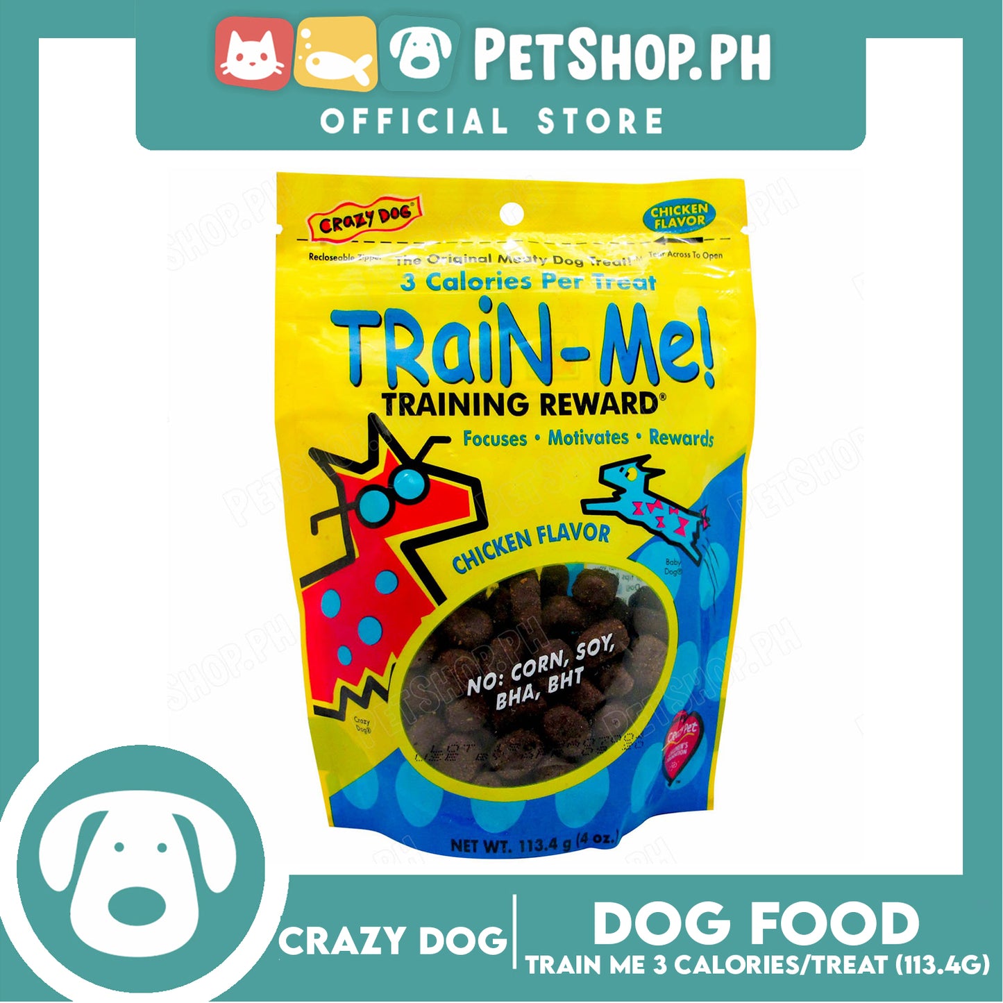 Crazy Dog Train-Me! Chicken Flavor 4oz Dog Treats