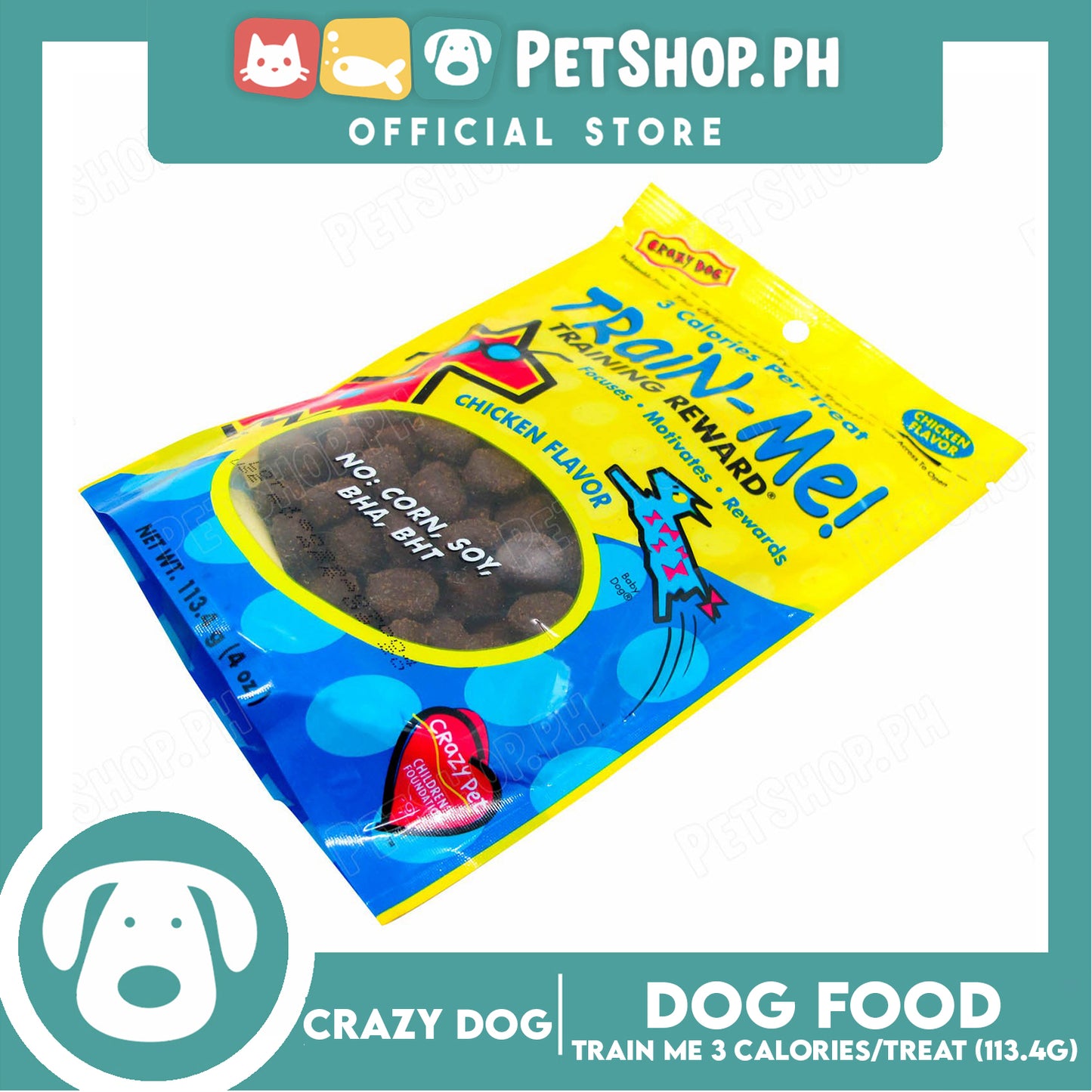 Crazy Dog Train-Me! Chicken Flavor 4oz Dog Treats