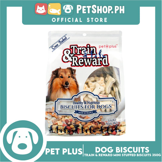Pet Plus Train and Reward 350g (Mix Mini Stuffed Biscuits) Healthy and Nutritious Biscuits For Dogs