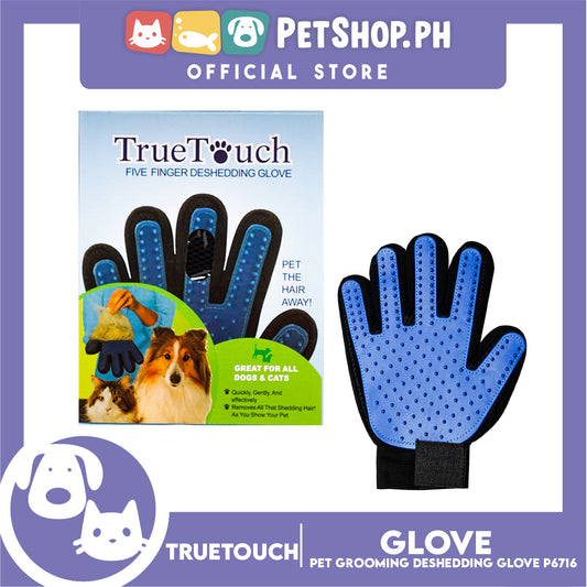 True Touch Pet Grooming Five Finger Deshedding Glove P6716 for Dogs & Cats