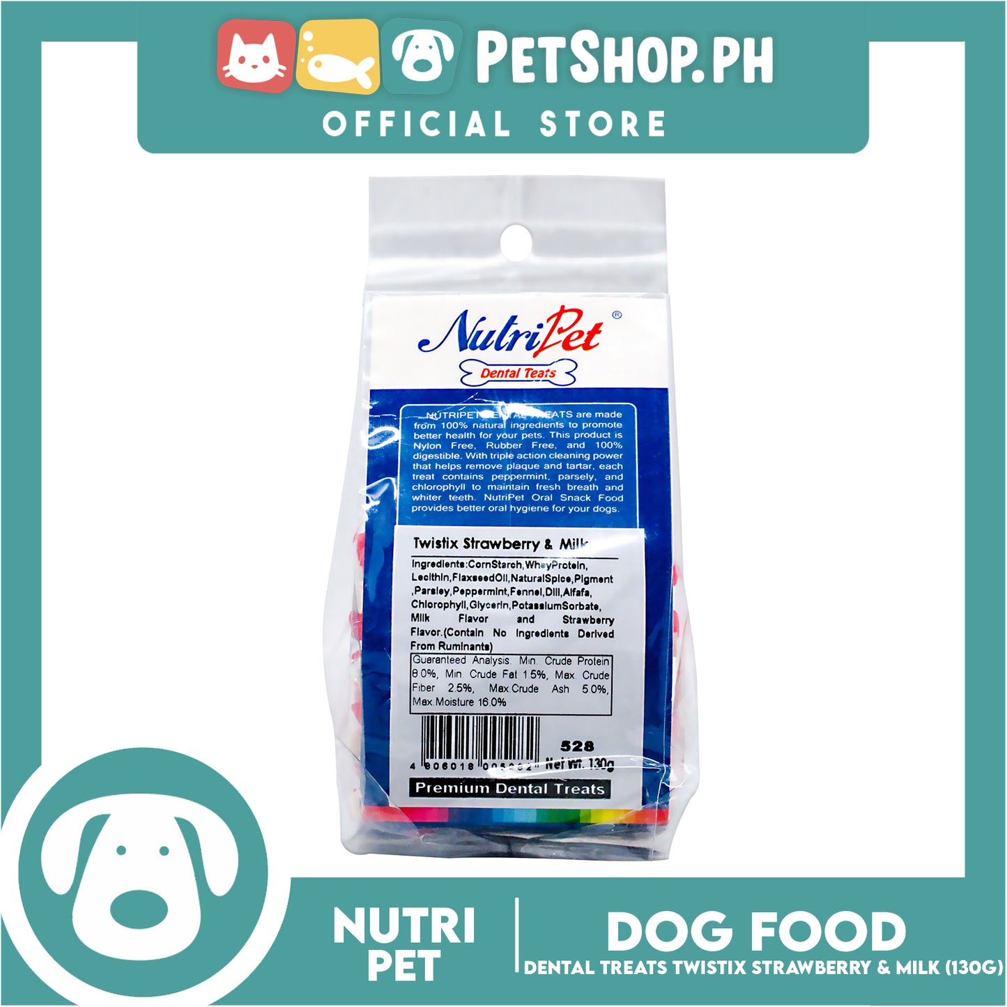 NutriPet Twistix Strawberry & Milk-(528) 130g