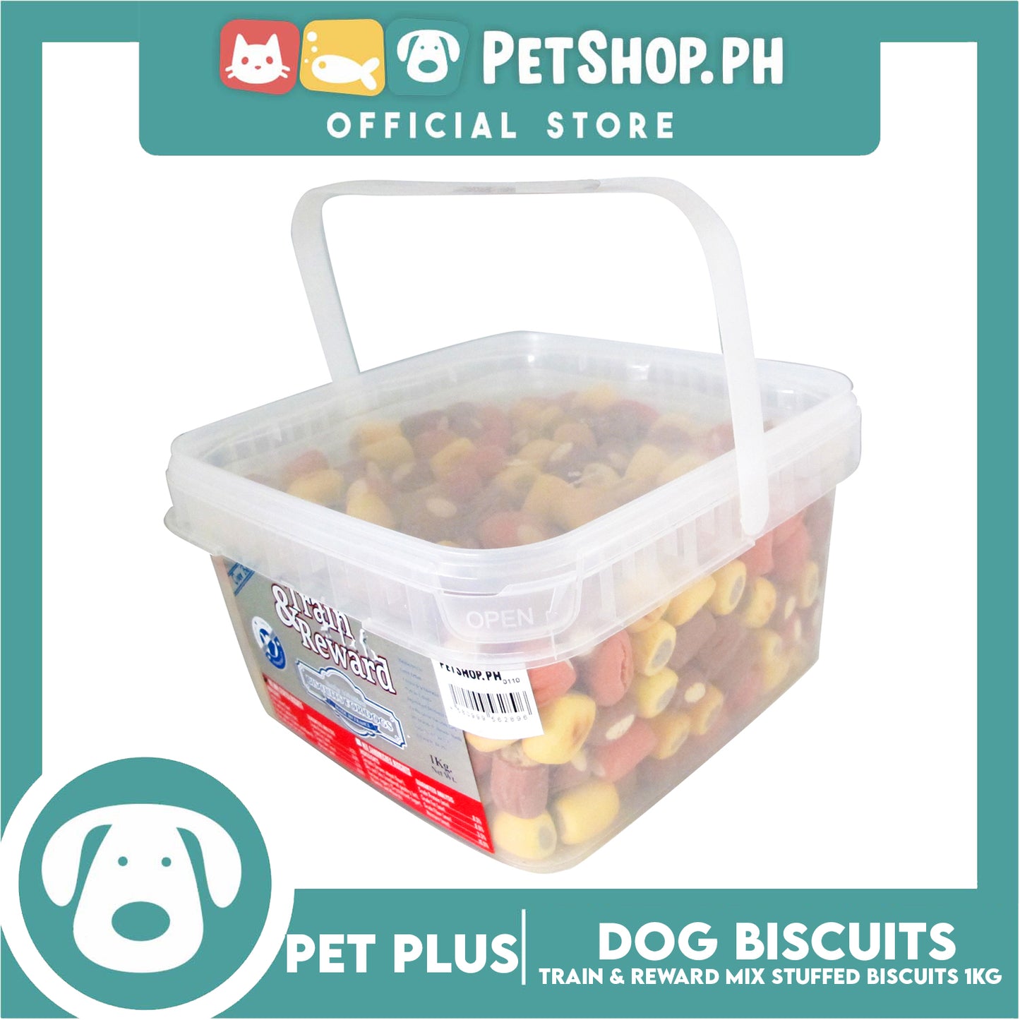 Pet Plus Train and Reward 1kg (Mix Mini Stuffed Biscuits) Healthy and Nutritious Biscuits For Dogs