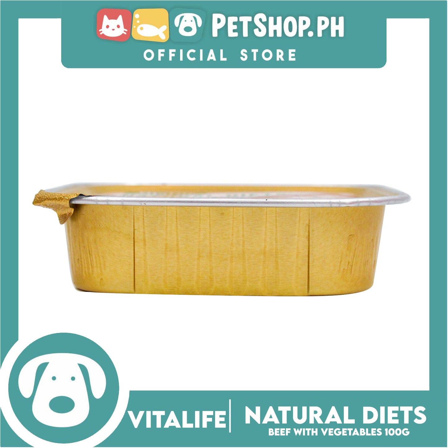 VitaLife Natural Diets, Grain Free 100g (Beef With Vegetables) Dog Food for Small Dogs, Dog Wet Food
