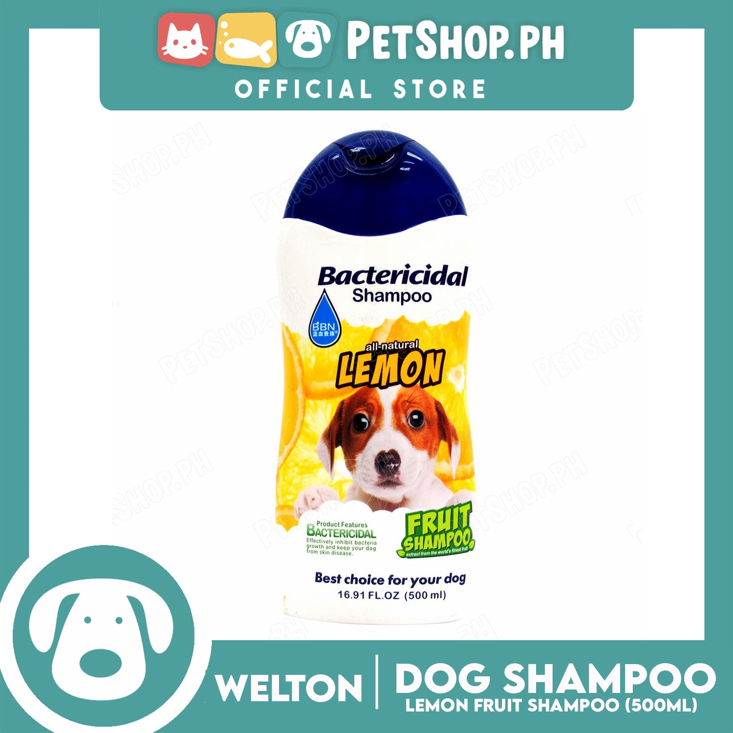 Welton All Natural Lemon Fruit Shampoo 500ml Dog Grooming, Dog Shampoo
