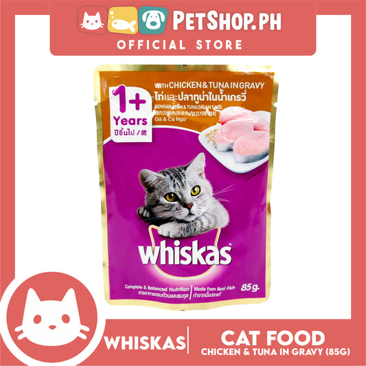 Whiskas Chicken and Tuna Pouch Wet Cat Food 80g