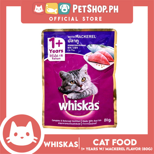 Whiskas Mackerel Flavor Pouch Wet Cat Food 80g
