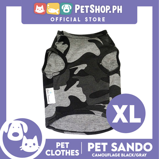 Pet Sando Camouflage Black/Gray (Extra Large) Pet Shirt Clothes Dress Perfect fit for Dogs