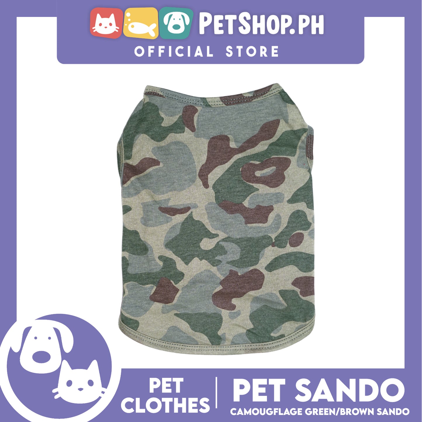 Pet Sando Camouflage Green and Brown (Extra Large) Perfect Fit for Dogs and Cats