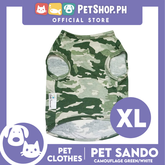 Pet Sando Camouflage Green/White (Extra Large) Pet Shirt Clothes Perfect fit for Dogs