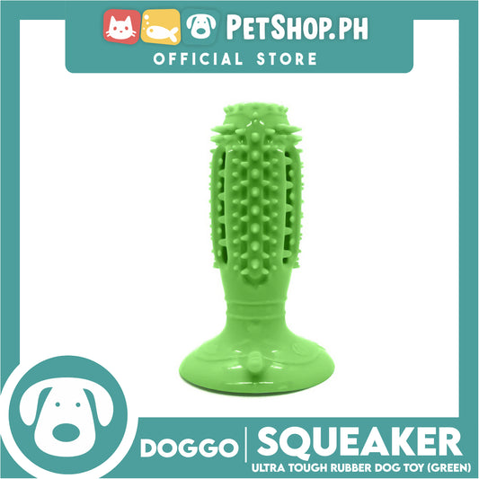 Doggo Squeaker Thick Rubber Material for Pet Teeth Cleaning, Chewing, Fetching (Green)