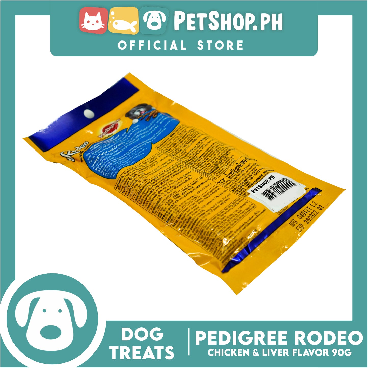 Pedigree Rodeo Chicken and Liver Flavor 90g - Dog Treats, Twist Stick