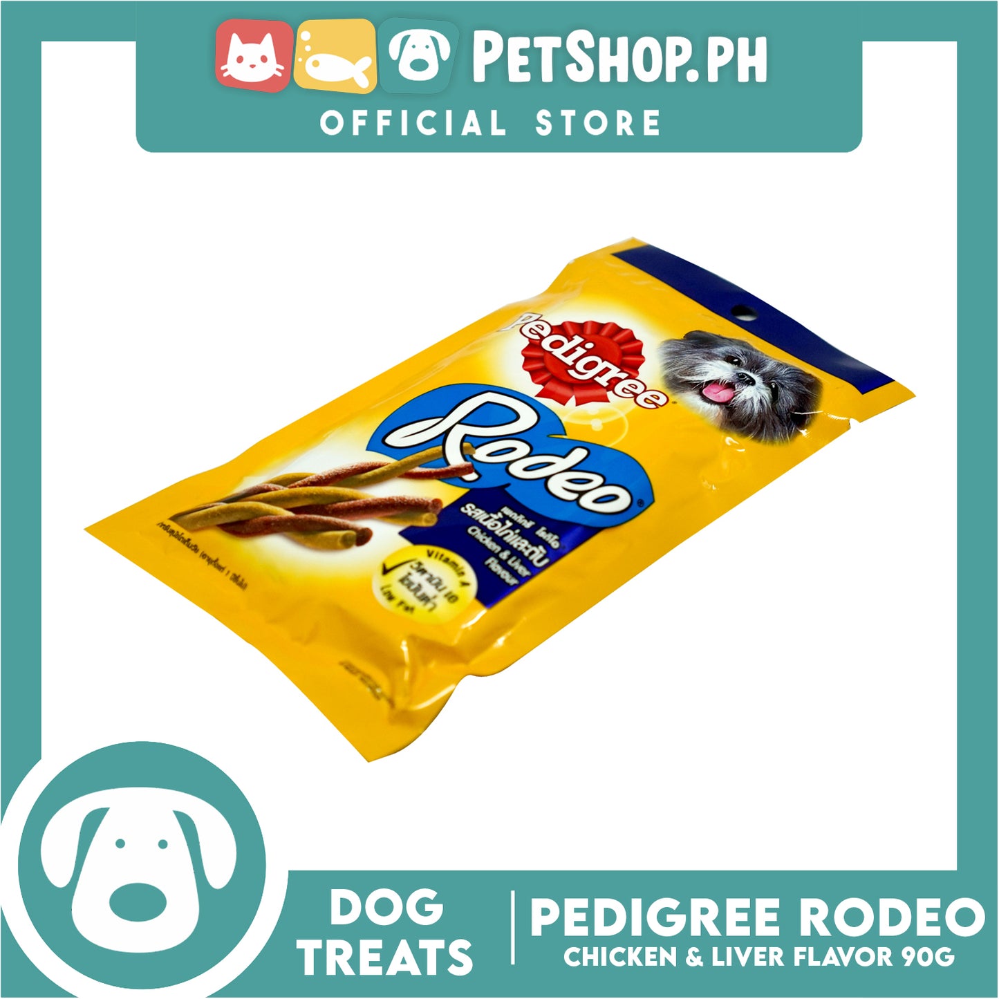 Pedigree Rodeo Chicken and Liver Flavor 90g - Dog Treats, Twist Stick