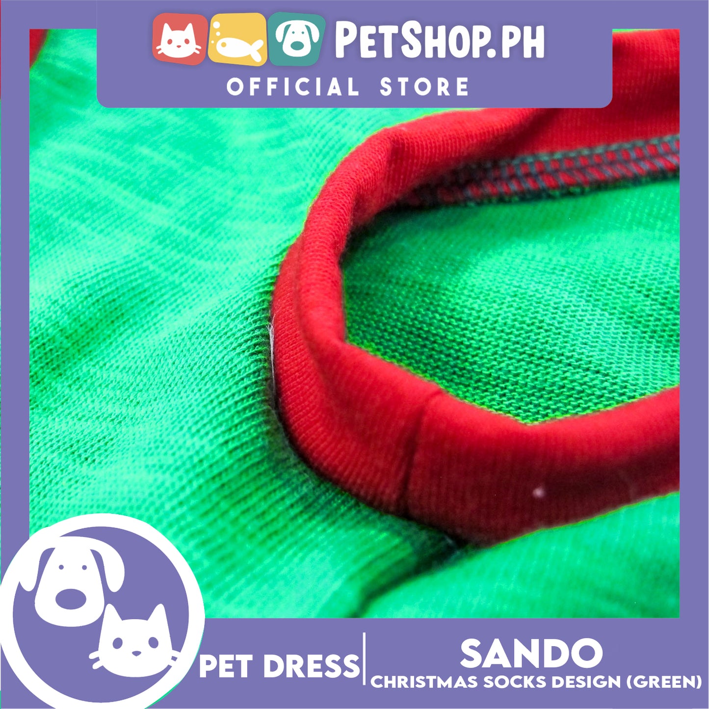 Pet Shirt (Small) Christmas Stocking with Red Piping Sleeveless for Puppy, Small Dog and Cats- Sando Breathable Clothes,Pet T-shirt, Sweat Shirt