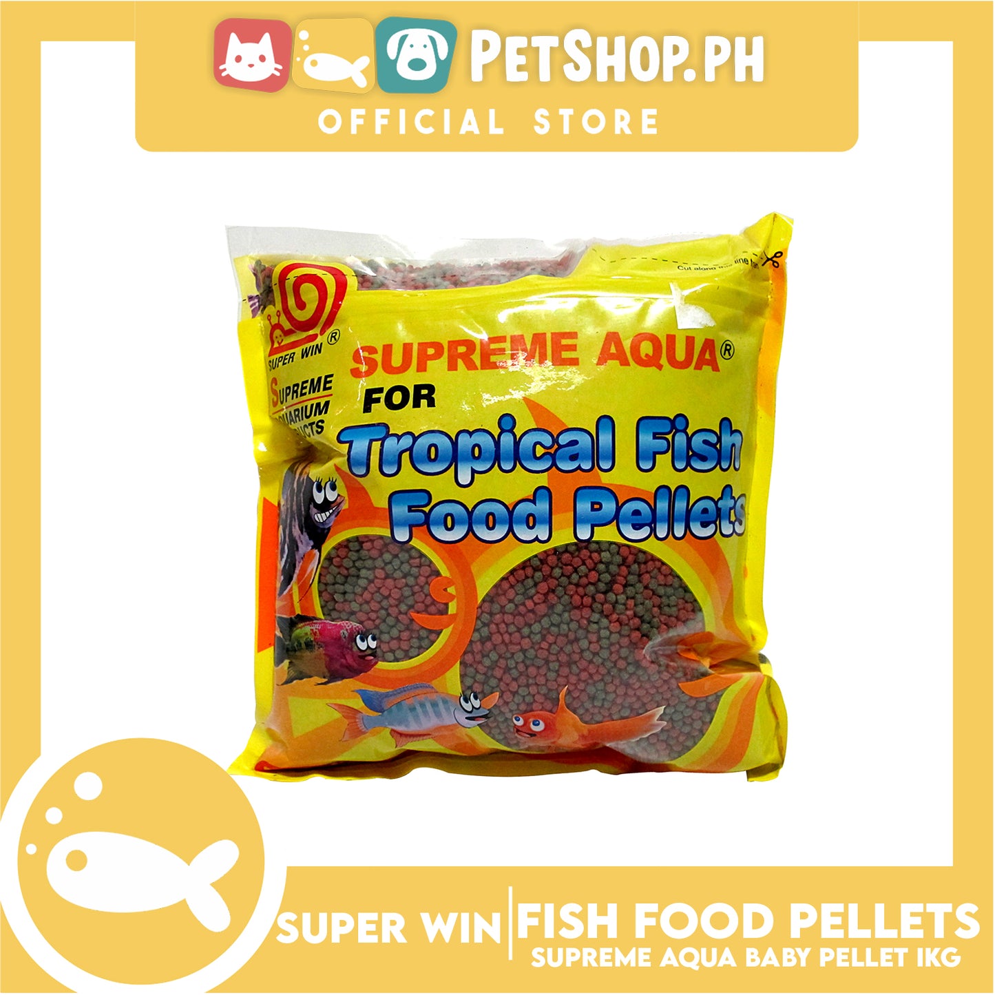 Supreme Aqua for Tropical Fish Food Pellets 1kg Baby Pellets