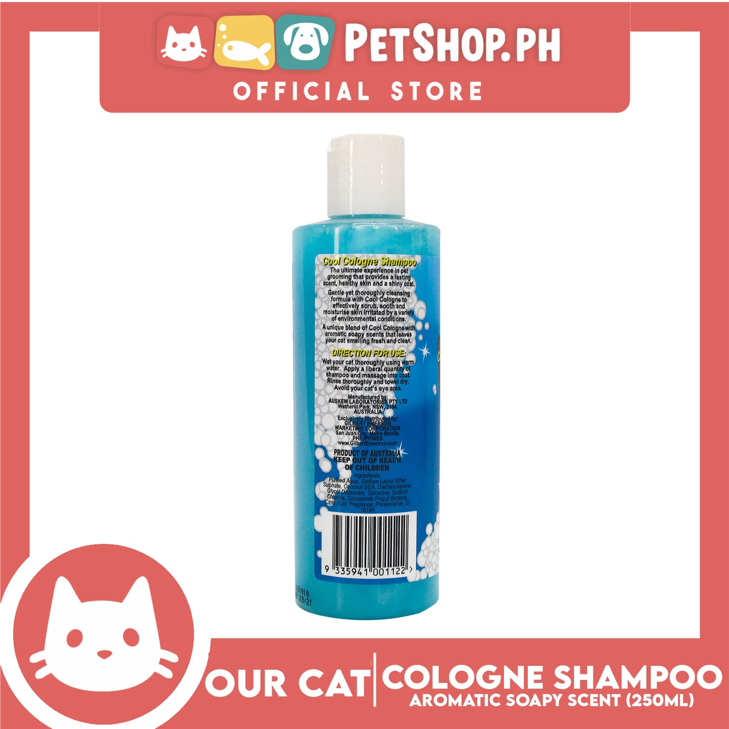 Our Cat Cool Cologne Shampoo 250ml Cat Shampoo