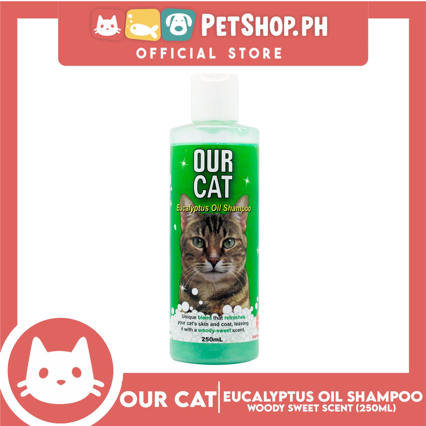 Our Cat Eucalyptus Oil Shampoo 250ml Cat Shampoo