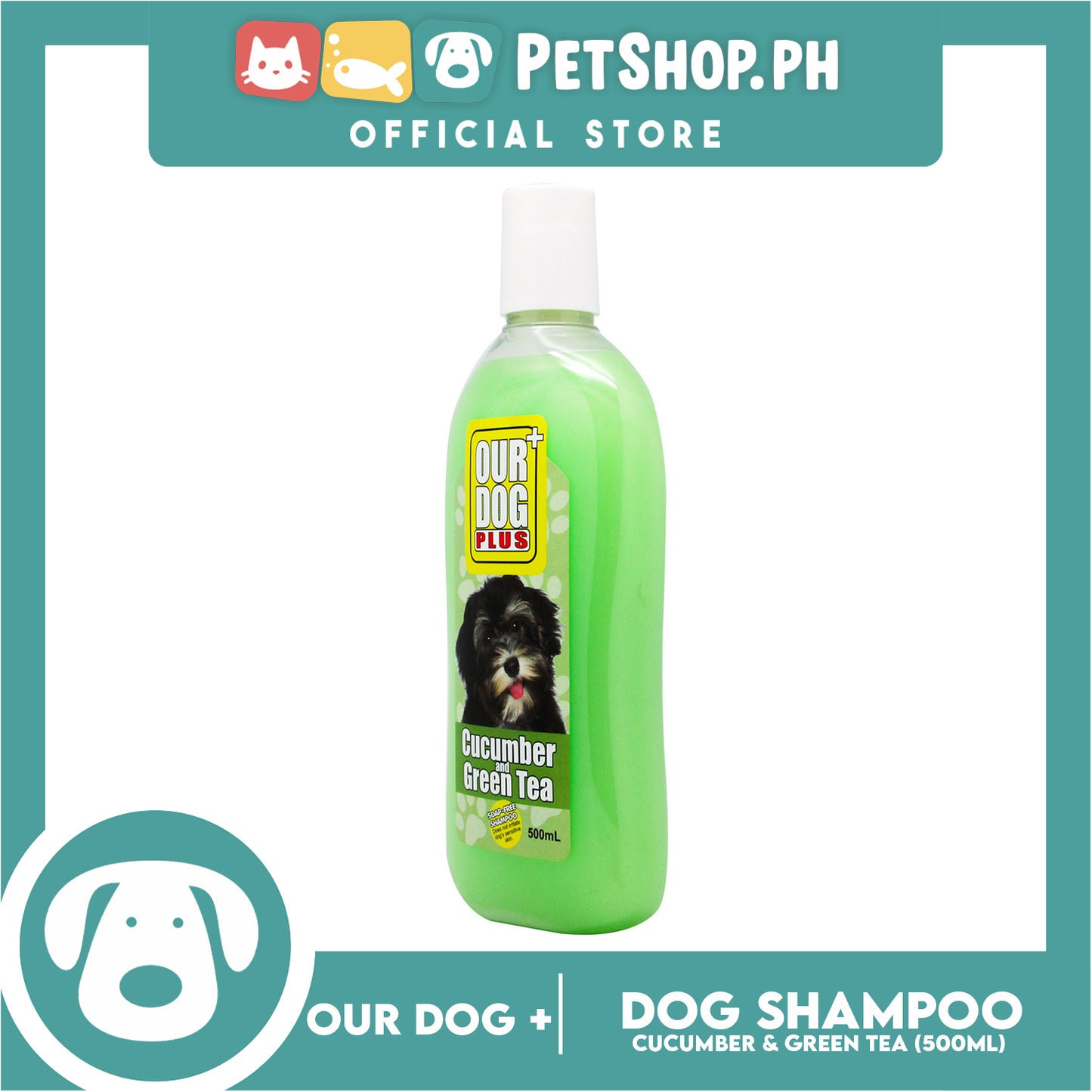 Our Dog Plus Cucumber and Green Tea Shampoo 500ml for Dogs