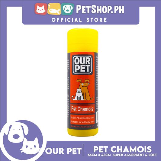 Our Pet Chamois Drying Towel 26x17'' (Large) Super Absorbent and Soft Towel for Pets