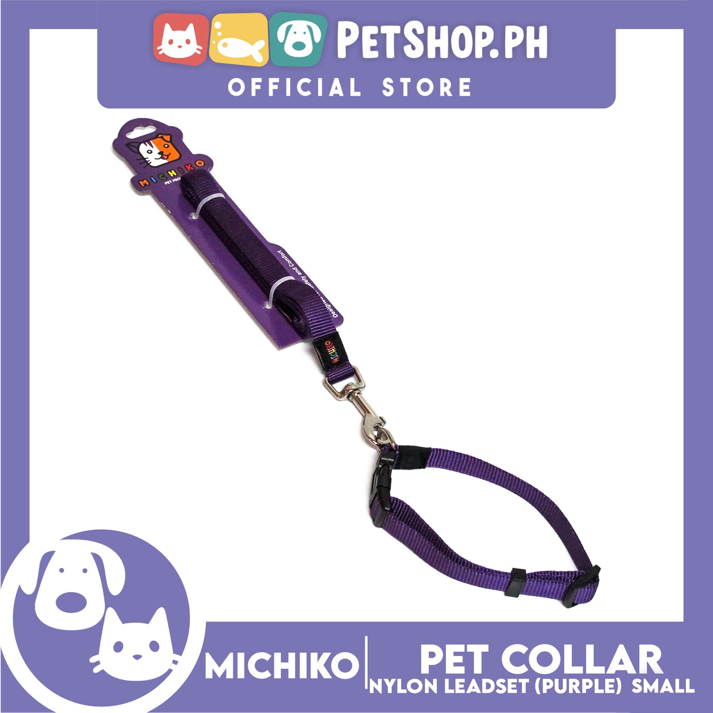 Michiko Nylon Collar Purple (Small) Pet Collar