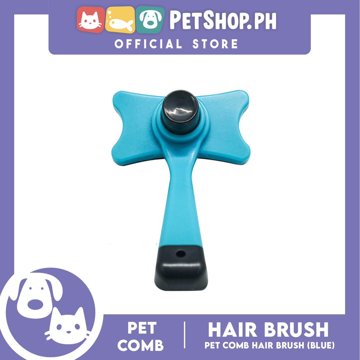 Pet Dog Cat Hair Fur Shedding Trimmer Grooming Professional Comb Brush Tool (BLUE)