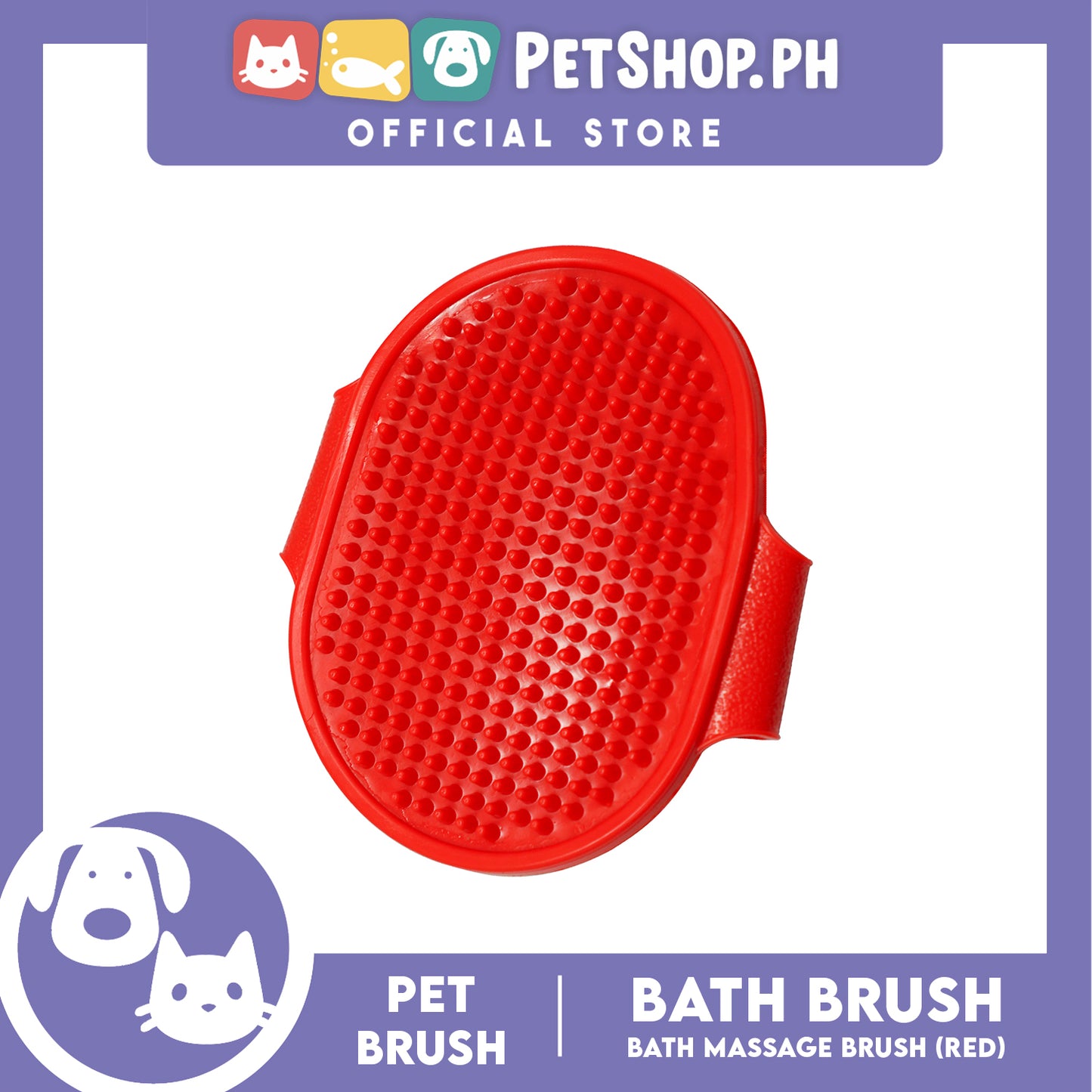 Pet Brush Bath Brush Bath Massage (Red) Pet Palm Grooming Massage Hair