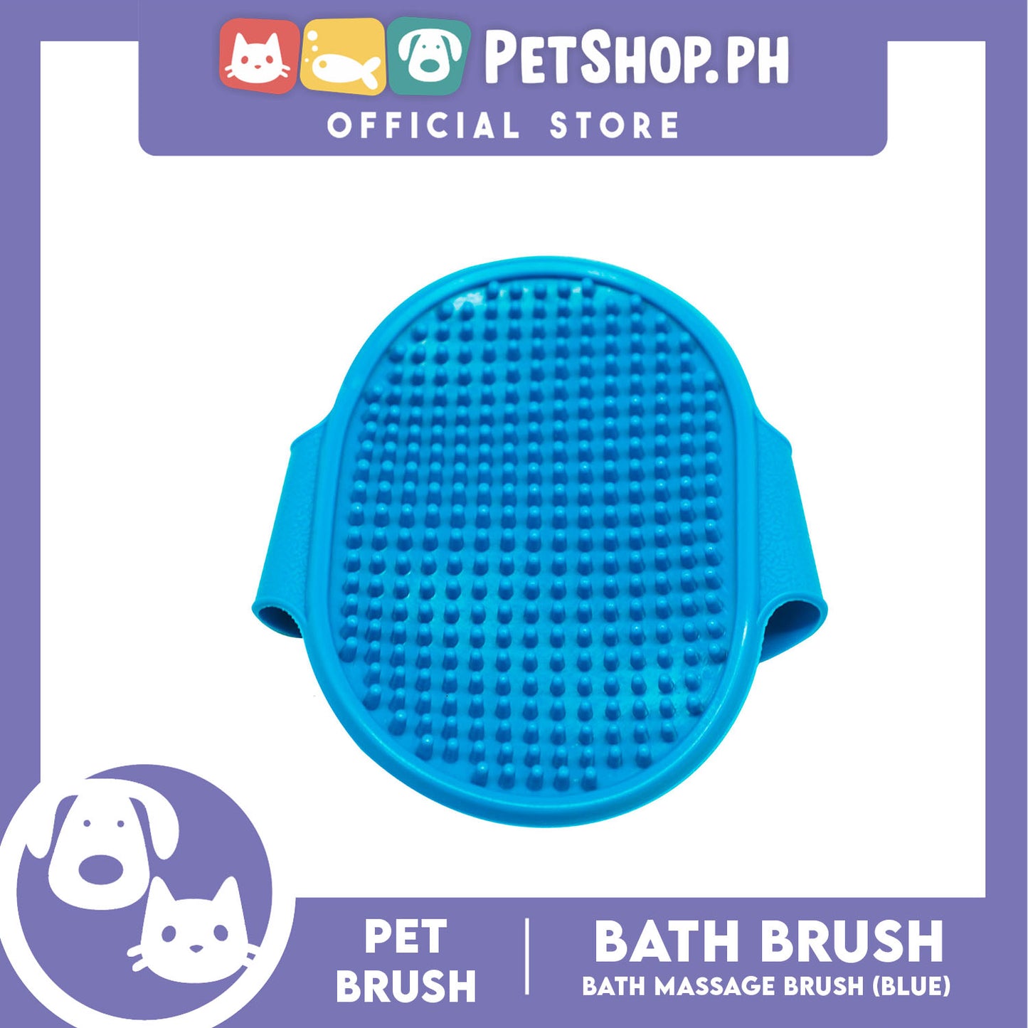 Pet Brush Bath Brush Bath Massage (Blue) Pet Palm Grooming Massage Hair