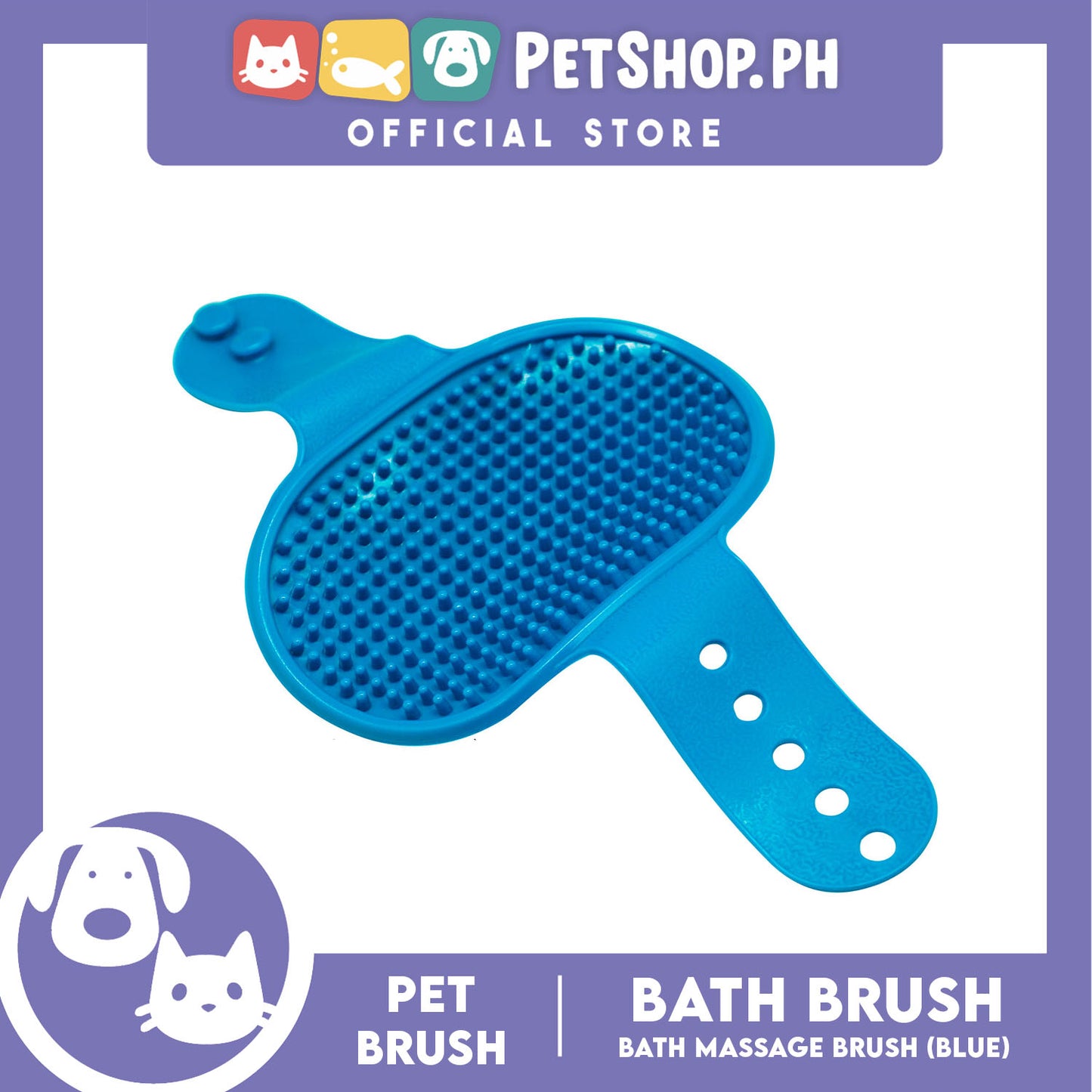Pet Brush Bath Brush Bath Massage (Blue) Pet Palm Grooming Massage Hair