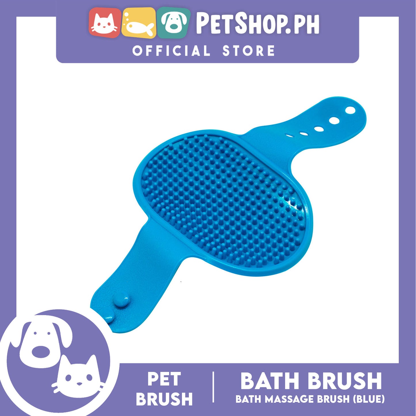 Pet Brush Bath Brush Bath Massage (Blue) Pet Palm Grooming Massage Hair