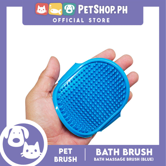Pet Brush Bath Brush Bath Massage (Blue) Pet Palm Grooming Massage Hair