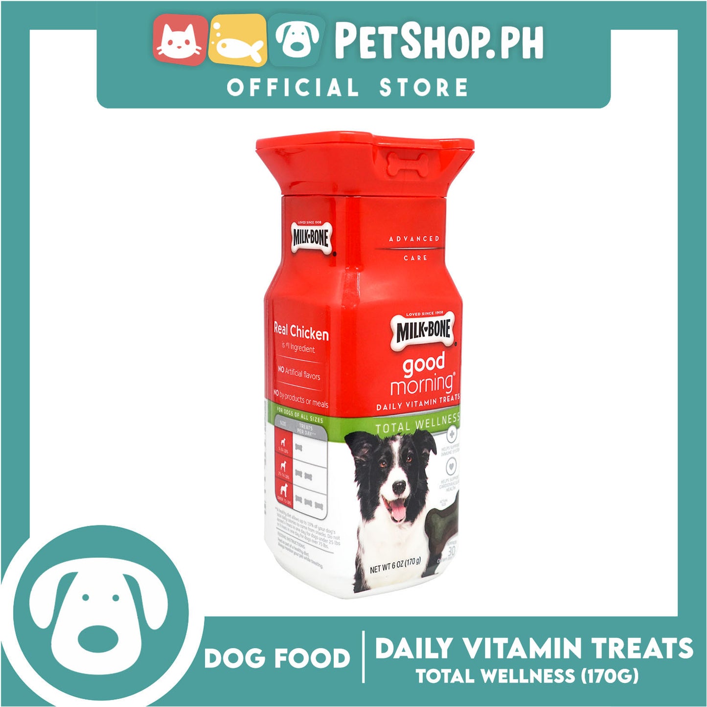 Milk-Bone Good Morning Total Wellness Daily Vitamin Treats for Dogs 170g