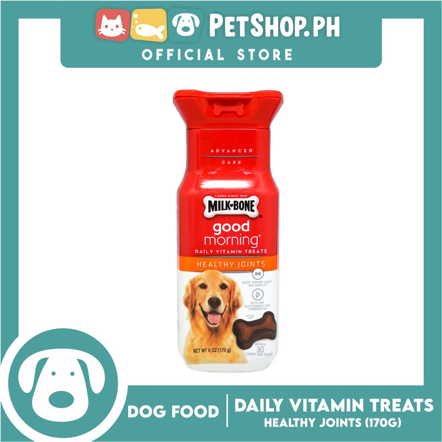 Milk-Bone Good Morning Healthy Joints Daily Vitamin Treats for Dogs 170g