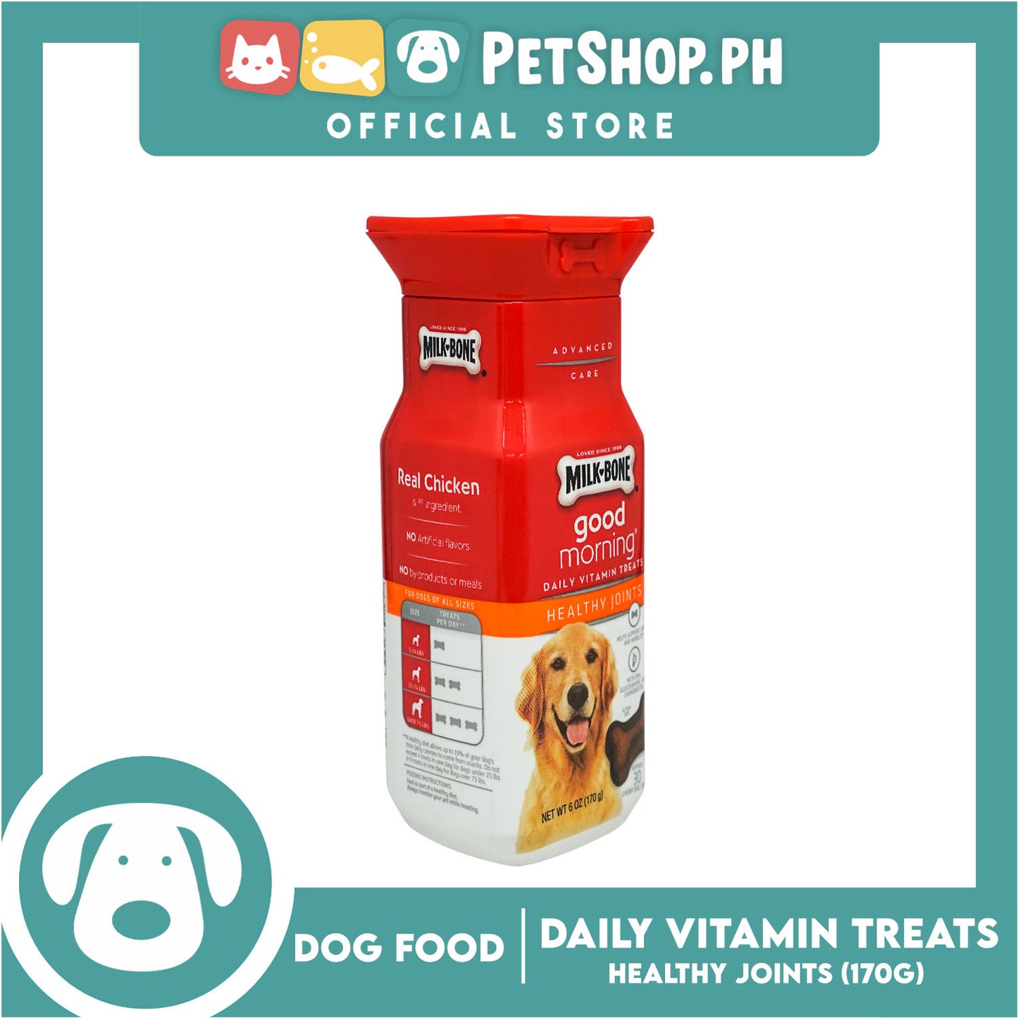 Milk-Bone Good Morning Healthy Joints Daily Vitamin Treats for Dogs 170g