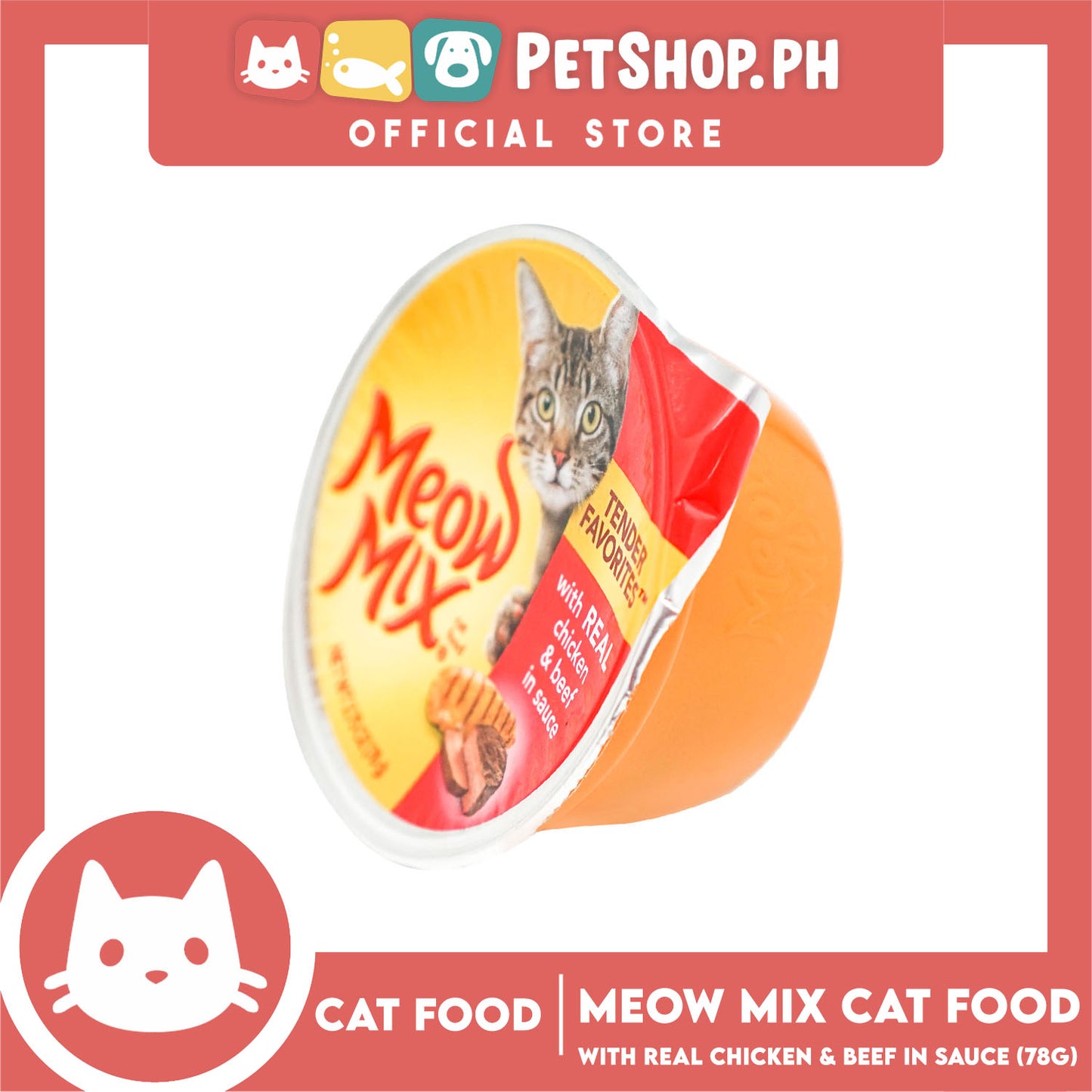 Meow Mix Tender Favorites with Real Chicken and Beef in Sauce 78g