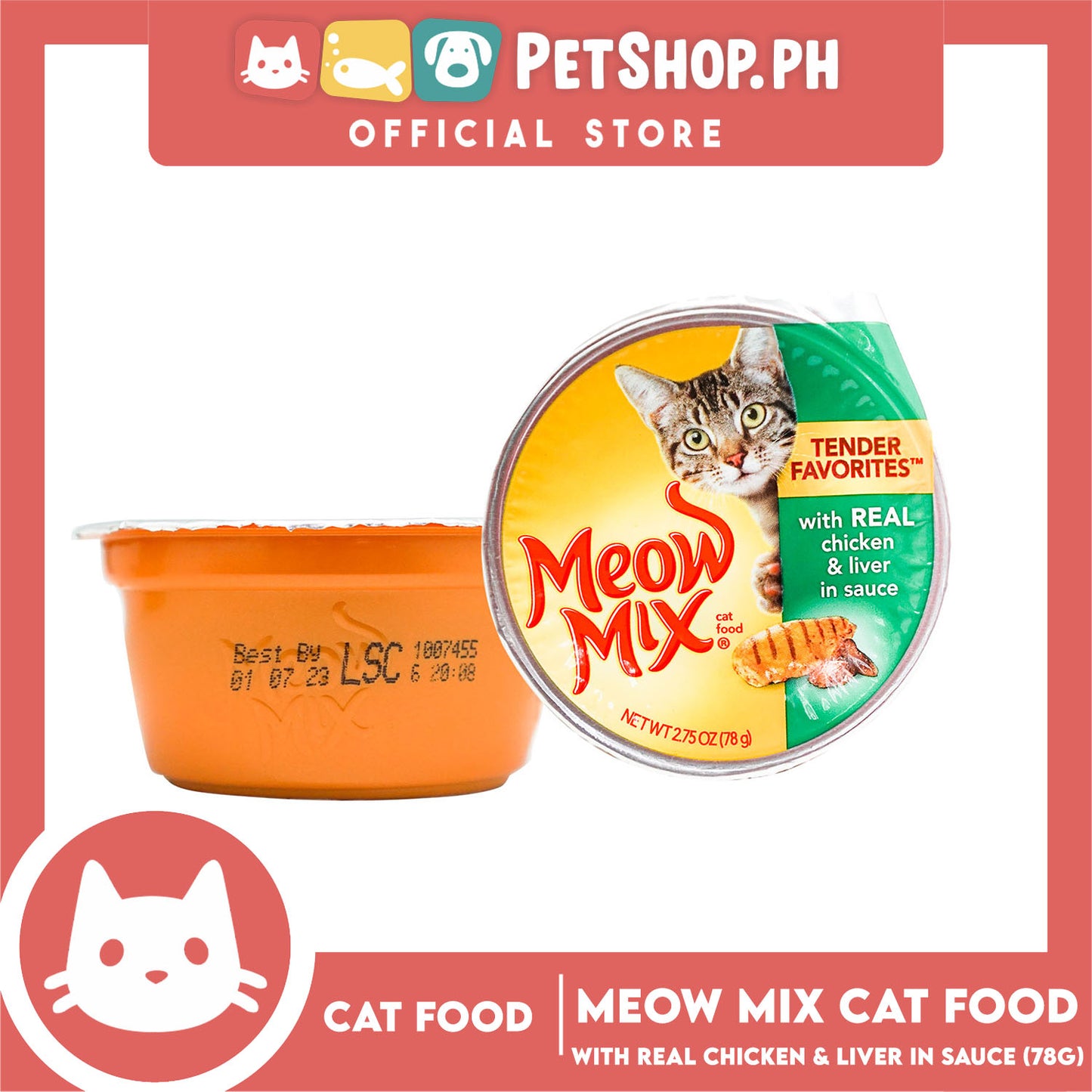 Meow Mix Tender Favorites with Real Chicken and Liver in Sauce 78g