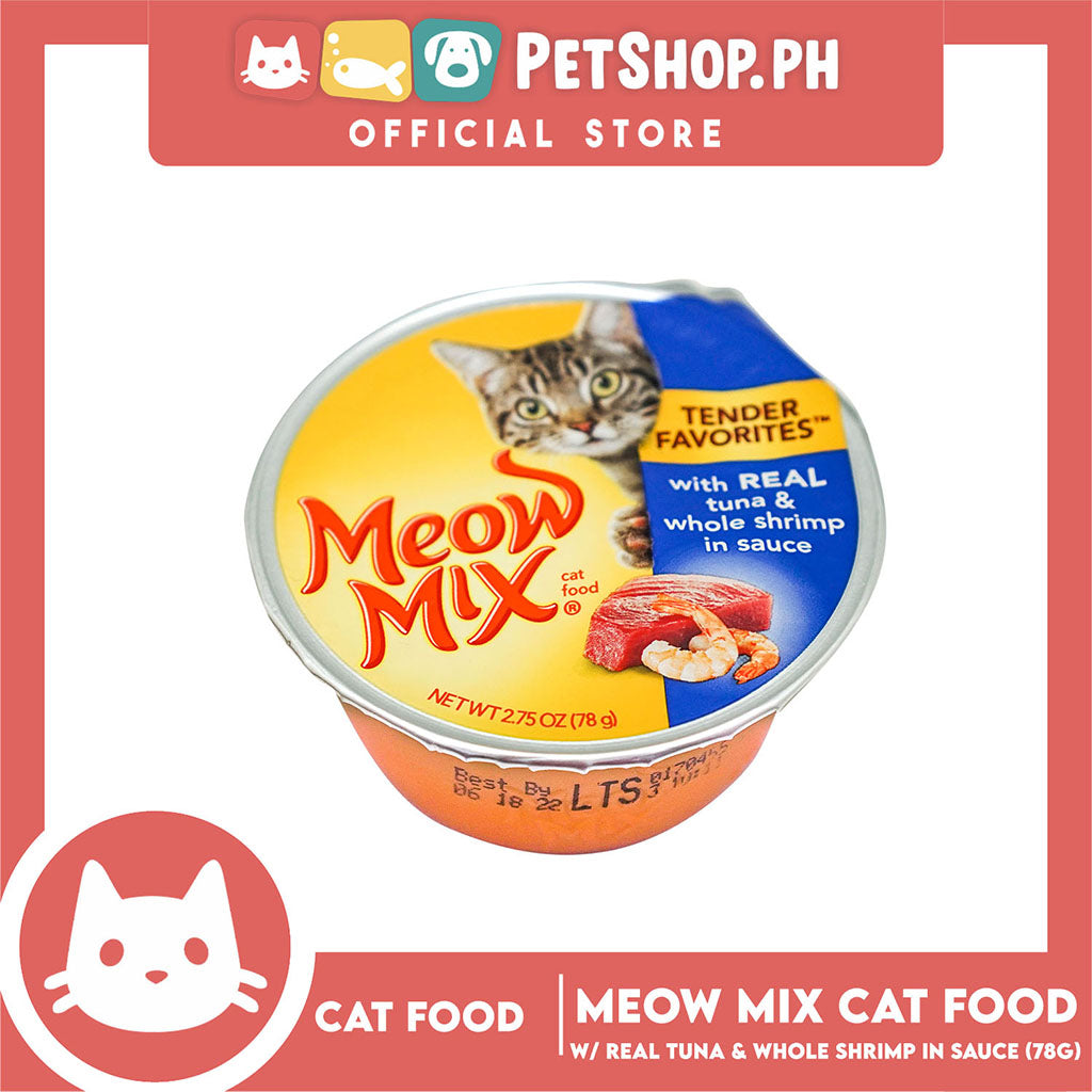 Meow Mix Tender Favorites with Real Tuna and Whole Shrimp in Sauce 78g