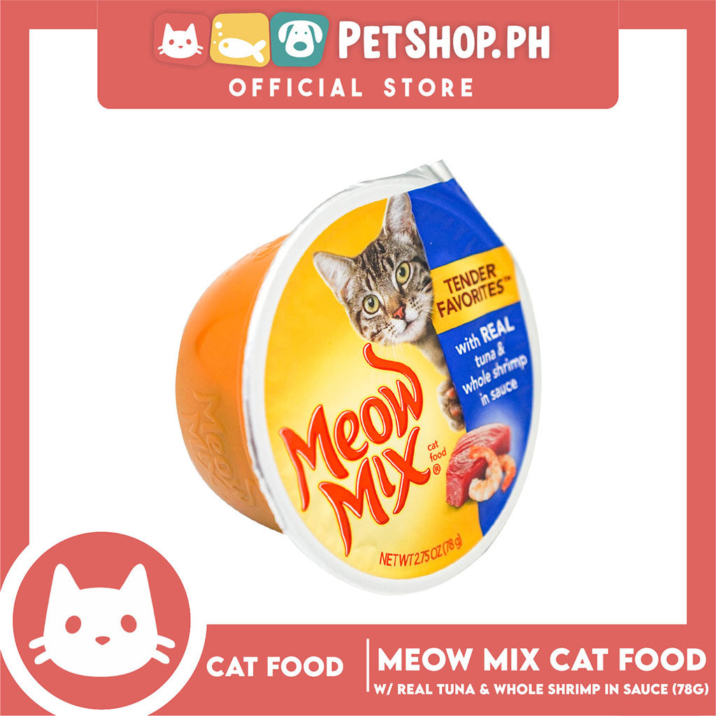 Meow Mix Tender Favorites with Real Tuna  and Whole Shrimp in Sauce 78g