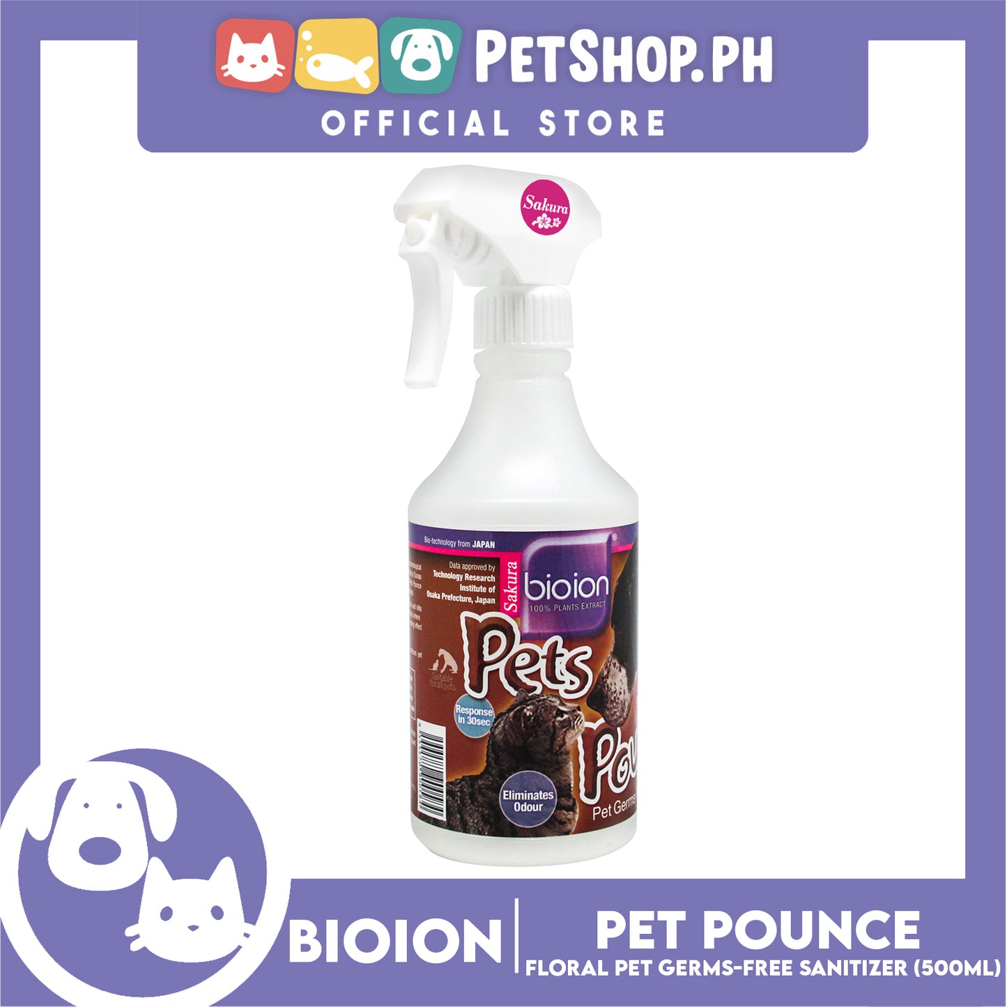 Bio Ion Pet Pounce Sakura 500ml