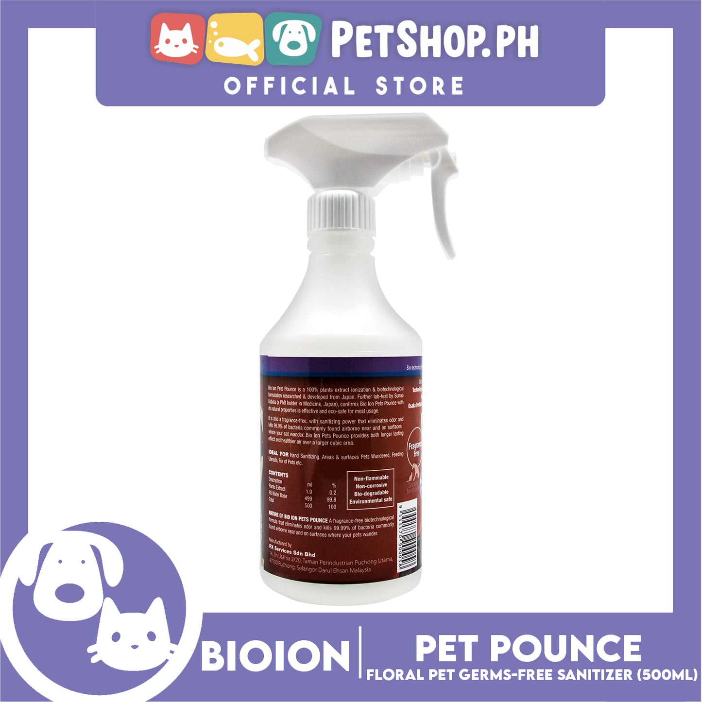 Bio Ion Pet Pounce Sakura 500ml