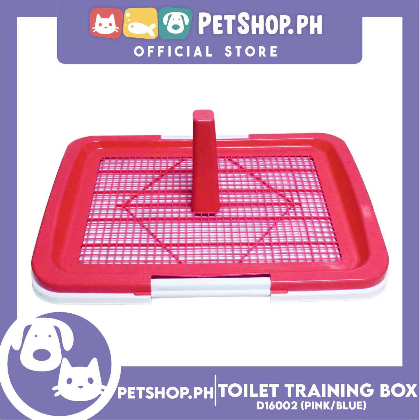 Pet Toilet Training Box 12x19'' D16002 (Pink) for Puppies and Kitties