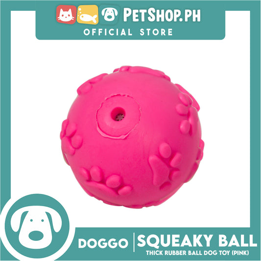 Doggo Squeaky Ball (Pink) Thick Rubber Material Pet Toy