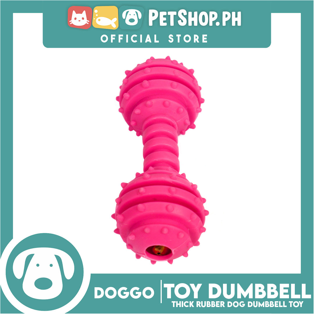 Doggo Dumbbell (Pink) Small Size Thick Rubber Material Pet Toy