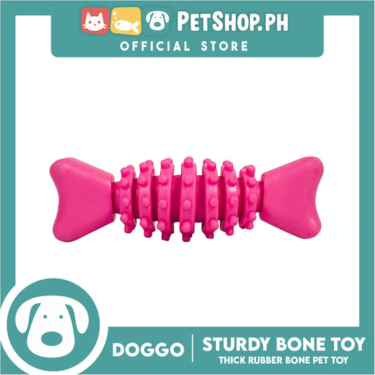 Doggo Sturdy Bone (Blue) Small Size Thick Rubber Material Pet Toy