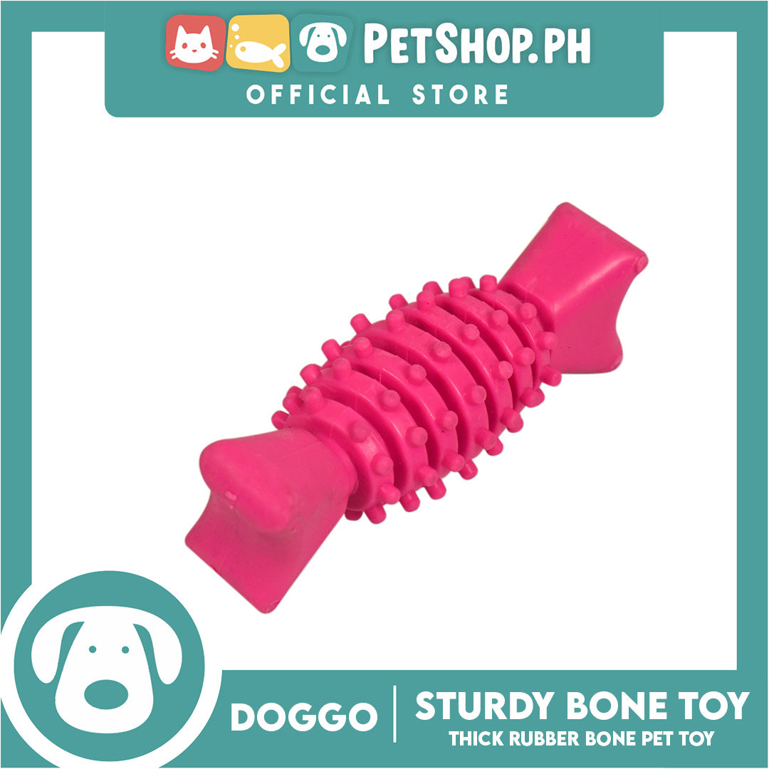 Doggo Sturdy Bone (Blue) Small Size Thick Rubber Material Pet Toy