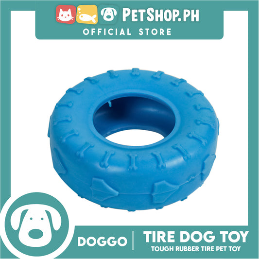 Doggo Tire (Blue) Small Size Ultra Tough Rubber Dog Toy
